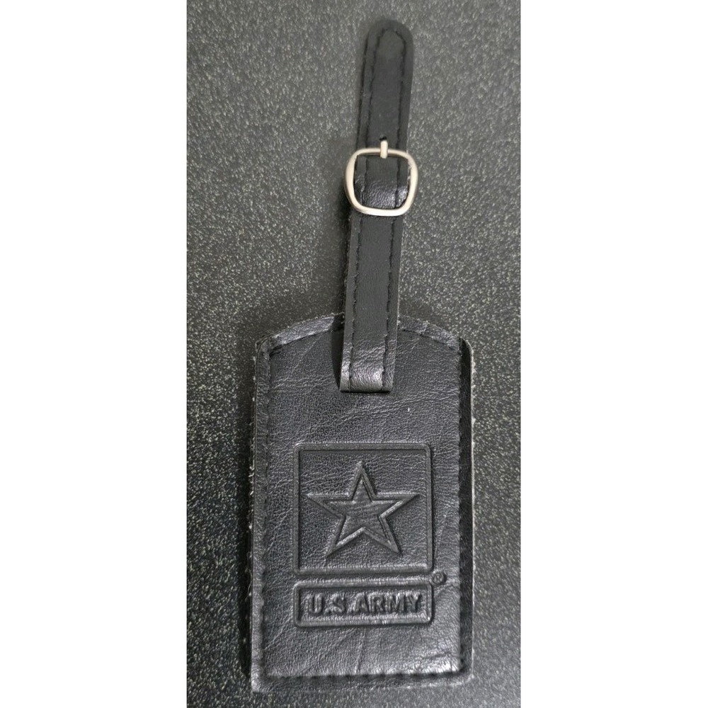 NEW United States US Army Leather Luggage Tag With Buckle USA Military‎ Veterans